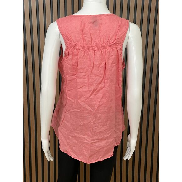Gap Women's M Pink Blouse Top Linen Tank Pullover Sleeveless Summer Cocktail - Picture 2 of 8